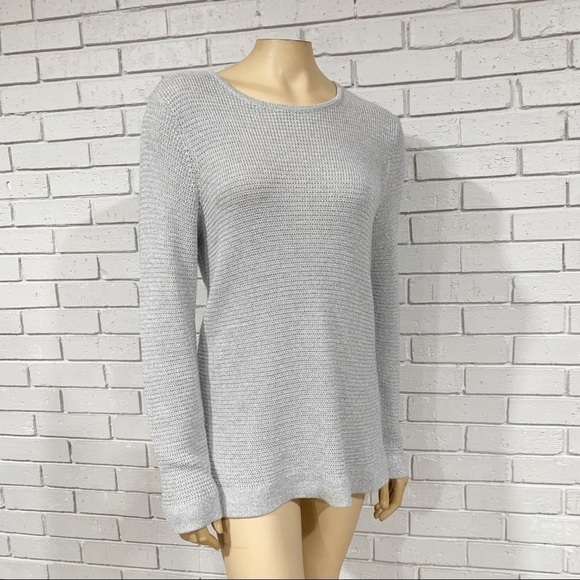 Eileen Fisher Women’s Gray Shimmer Sweater - Picture 9 of 10
